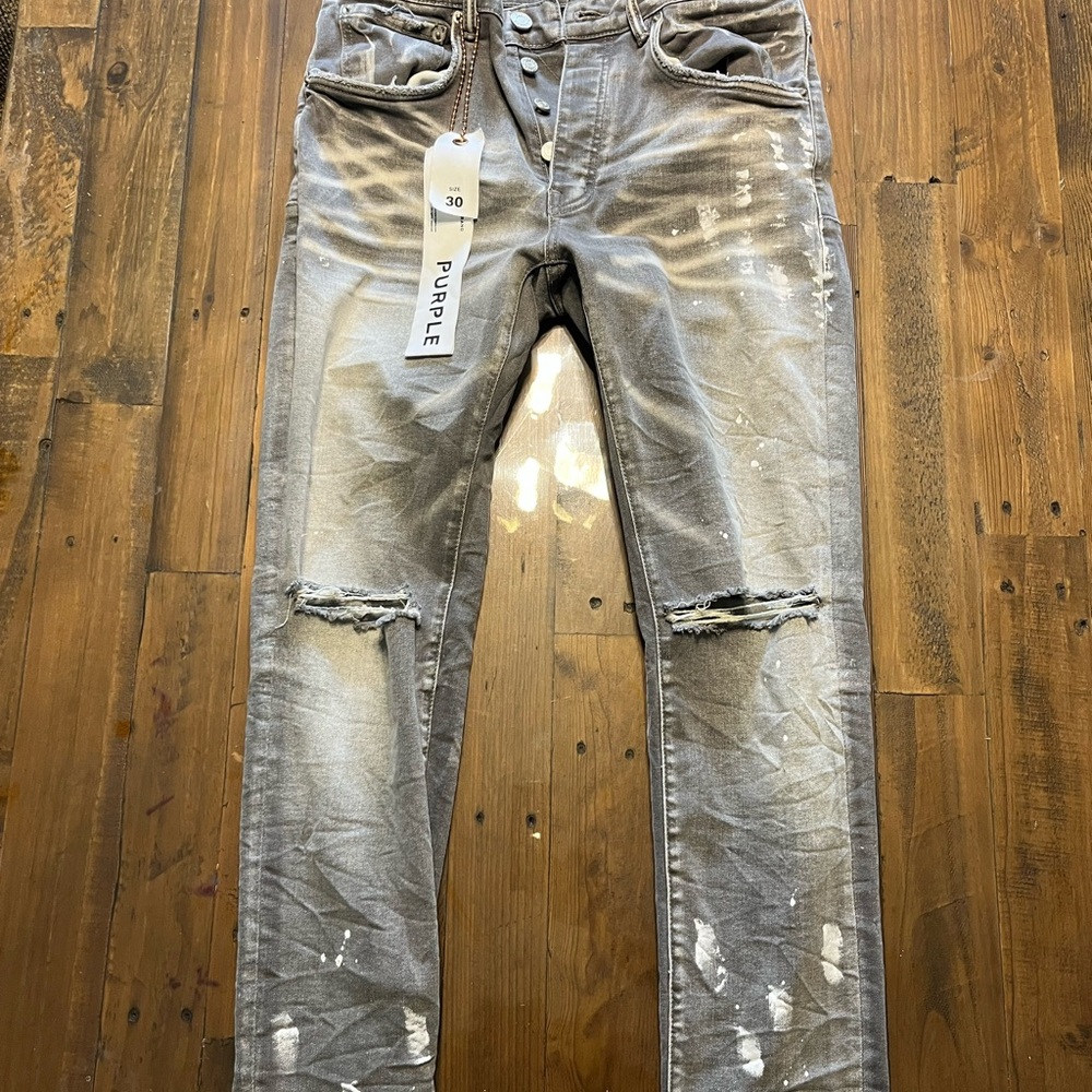 Purple Men's Skinny Jeans - Gray